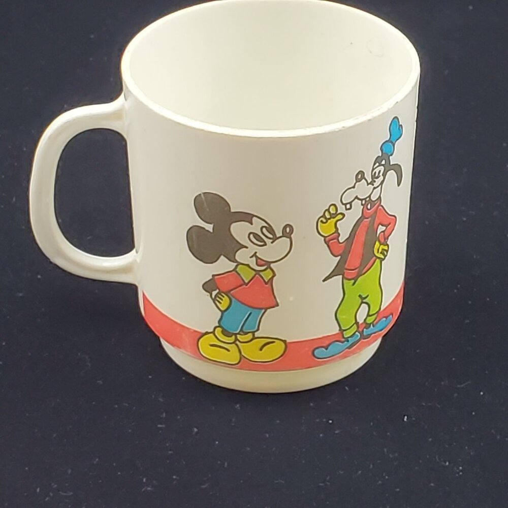Vintage Suci Walt Disney Productions Coffee Mug Cup Mickey Mouse & Goofy Design